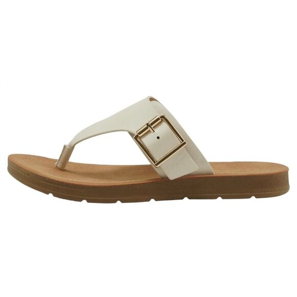 SODA / Suri-S / Leather / Slide / Sandals / With Buckle Detail & Comfort / Bone - Picture 3 of 9